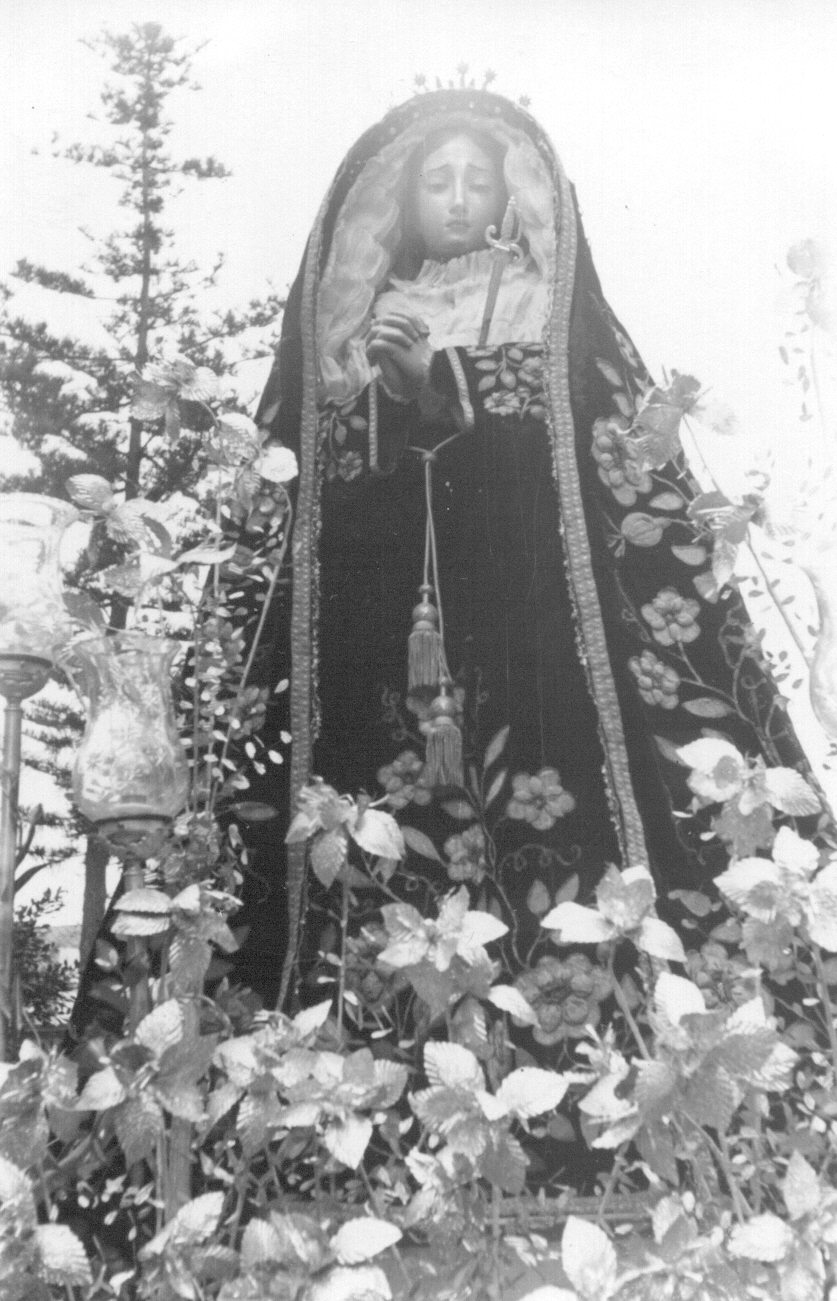 La hermosa Dolorosa de Luján Pérez,
captada por Medina Ramos en 1.959.
