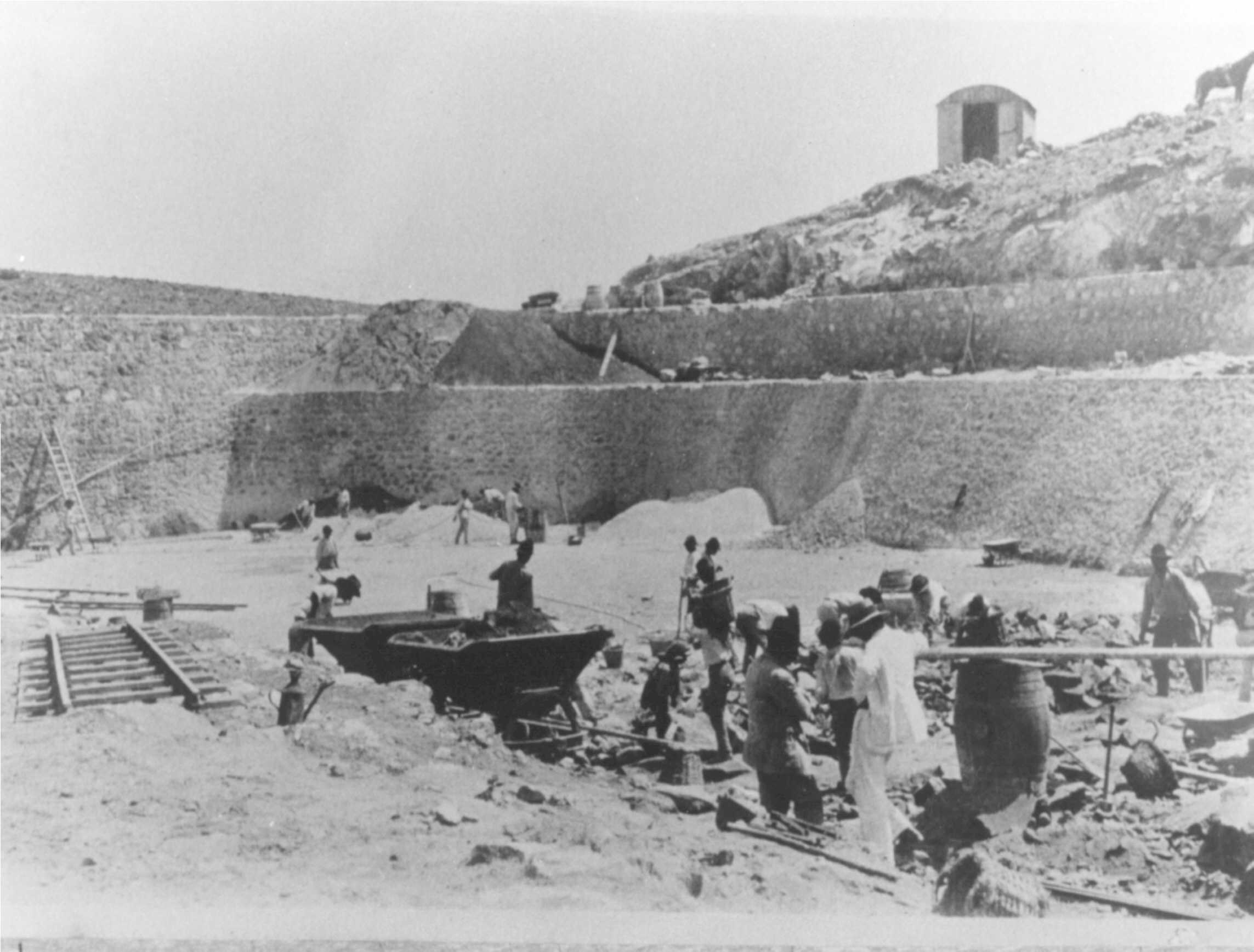 Obras en la presa de Corralete. (1935-37).